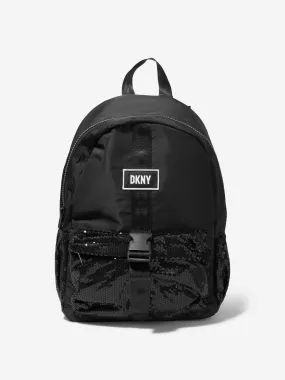 DKNY Girls Sequin Pocket Logo Backpack (H: 39cm)